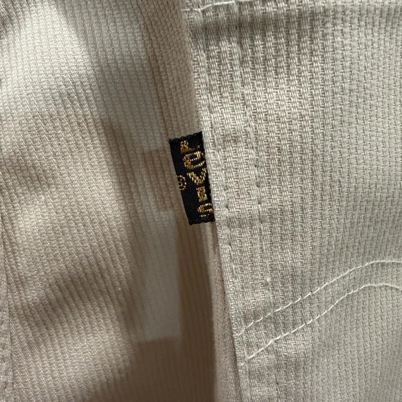 Men’s Vintage Sta-Prest Cream Corduroy Straight Leg Permanent Press Retro - 34